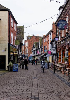 Worcester, Worcestershire 'daki Keşiş Sokağı, İngiltere - 28 Ocak 2023.