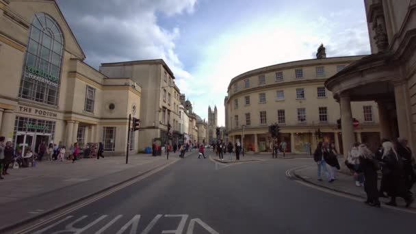 Ταξιδιωτικός Προορισμός Ηνωμένο Βασίλειο Street Bath City Center Somerset Αγγλία — Αρχείο Βίντεο
