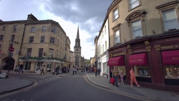 Destino Viaje Reino Unido Calle Centro Ciudad Bath Somerset Inglaterra — Vídeo de stock
