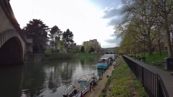 Utazási Célpont Egyesült Királyság River Avon Bath Somerset England 8Th — Stock videók
