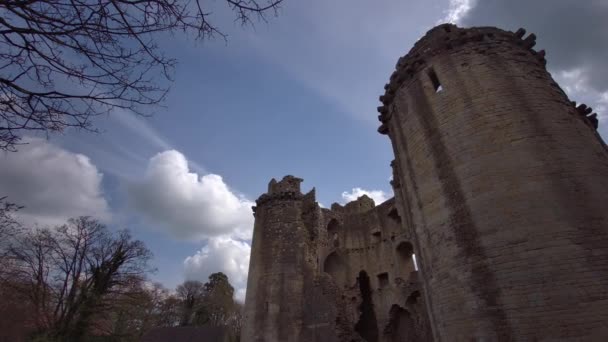 Замок Нонні Рів Селі Нунні Побудований 1370 Роках Сером Джоном — стокове відео