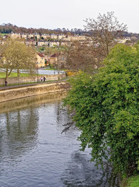 Seyahat Güzergahı Birleşik Krallık Bath Somerset Ngiltere Deki Avon Nehri — Stok fotoğraf
