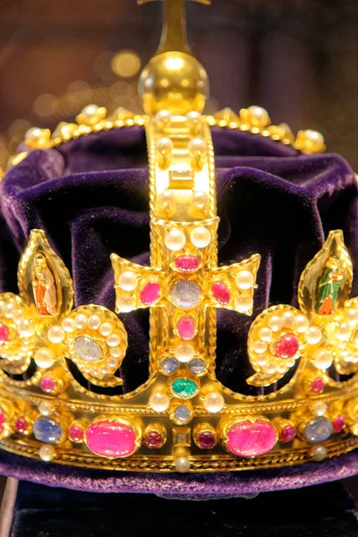 stock image King Henry's Crown in Chapel Royal at Hampton Court Palace, Richmond upon Thames, Surrey, London, England, United Kingdom. 22nd of April 2023