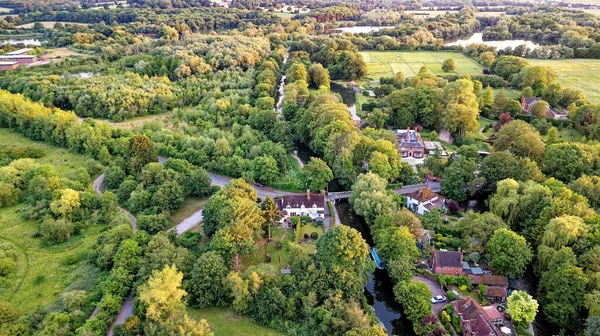 Aerial View English Landscape Theale Reading West Berkshire United Kingdom — Stock Photo, Image