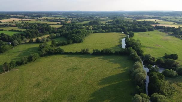 Air View English Landscape Theale Reading West Berkshire United Kingdom — стоковое видео