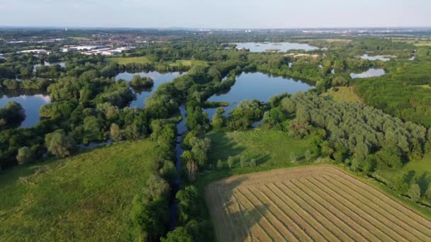 Air View English Landscape Theale Reading West Berkshire United Kingdom — стоковое видео