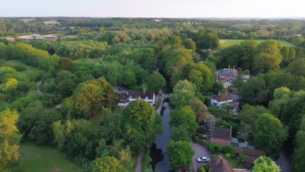 Widok Lotu Ptaka Angielski Krajobraz Pobliżu Theale Reading West Berkshire — Wideo stockowe