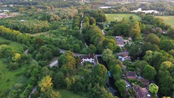 Letecký Pohled Anglickou Krajinu Poblíž Theale Reading West Berkshire Velká — Stock video