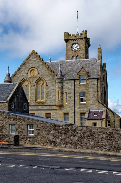 stock image 19th century Lerwick Town Hall in Lerwick, Shetland Islands, Scotland - 18th of July 2012