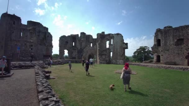 Reruntuhan Kastil Raglan Abad Pertengahan Wales Castell Rhaglan Monmothshire Wales — Stok Video