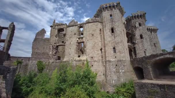 Ruïnes Van Het Middeleeuwse Raglan Castle Welsh Castell Rhaglan Monmothshire — Stockvideo