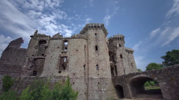 Ruines Château Médiéval Raglan Gallois Castell Rhaglan Monmothshire Pays Galles — Video