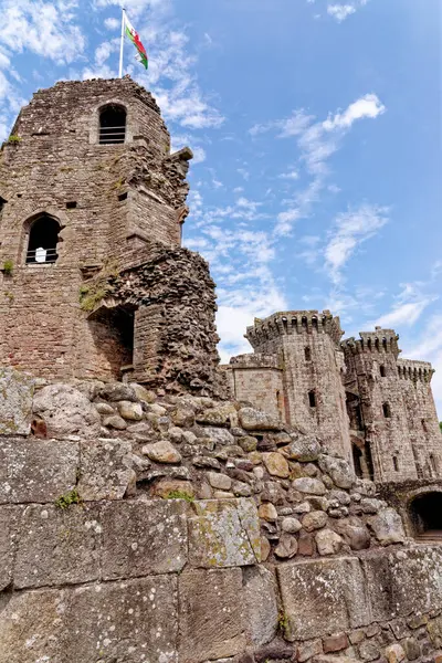 Руїни Середньовічного Замку Раглан Welsh Castell Rhaglan Монмотшир Уельс Велика — стокове фото