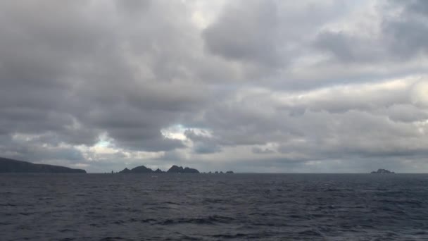 Cruzeiro Cabo Horn Mar Agitado Cabo Horn Ponto Rochoso Ilha — Vídeo de Stock