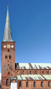 Aarhus Domkirke - Aarhus Katedrali - Danimarka. Danimarka 'nın en uzun ve en uzun kilisesi. 27 Temmuz 2012