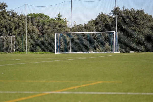Fußballspielfeld Portugal Gemeindestadion Joaquim Maria Baptista Der Gemeinde Alcanena Portugal — Stockfoto