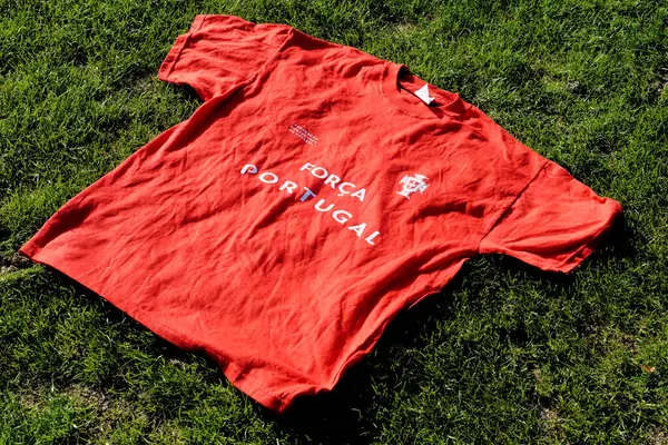 Cerrado Con Portugal Fútbol Fútbol Deportes Juego Camiseta Alcanena Municipio — Foto de Stock