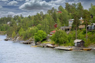 İsveç, Stockholm, Stockholm Denizcilik - Baltık Denizi 'ndeki en büyük takımadalardan biri ve 30,000 ada içeriyor. 25 Temmuz 2011