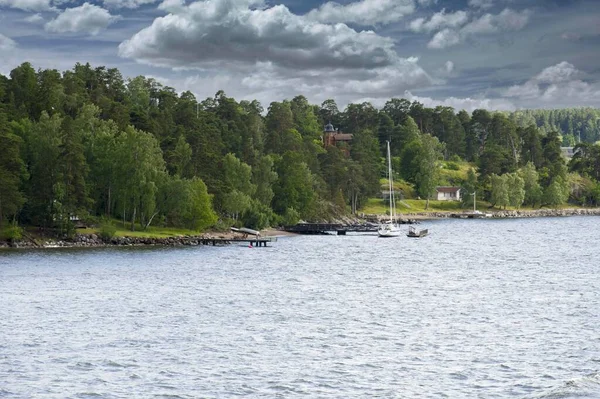 Szwecja Sztokholm Żagiel Archipelagu Sztokholmskim Jednej Największych Całym Morzu Bałtyckim — Zdjęcie stockowe
