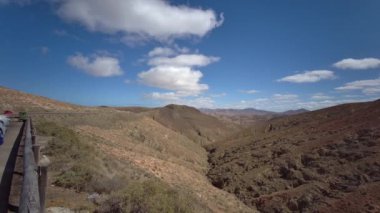Kanarya Adası Fuerteventura, İspanya - 20.09.2023 Pajara ve La Pared arasındaki Mirador astronomico de Sicasumbre manzarasından panoramik manzara