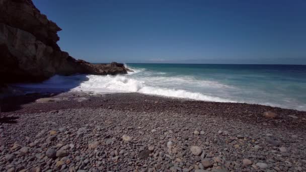 Playa Los Muertos Ölüler Plajı Siyah Bir Volkanik Kumsal Ajuy — Stok video