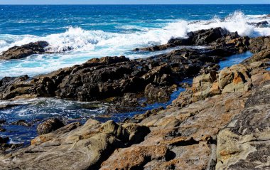 Piscinas Naturales Aguas Verdes. Aguas Verdes Playa del Valle, Fuerteventura, Kanarya Adaları, İspanya - 20.09.2023