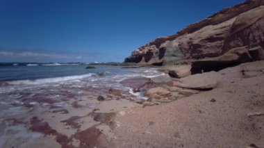 Playa de los Ojos - Los Ojos Plajı - El Puerto de la Cruz, Peninsula Jandia, Fuerteventura, Kanarya Adaları, İspanya - 21.09.2023