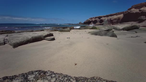 Playa Los Ojos Los Ojos Beach Puerto Cruz Peninsula Jandia — 图库视频影像