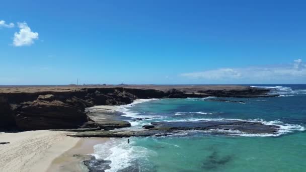 Arieal View Playa Los Ojos Los Ojos Beach Puerto Cruz — Stockvideo
