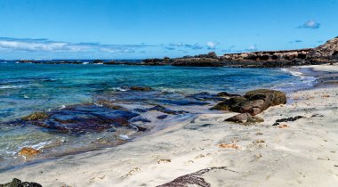 Playa de los Ojos - Los Ojos Plajı - El Puerto de la Cruz, Peninsula Jandia, Fuerteventura, Kanarya Adaları, İspanya - 21.09.2023
