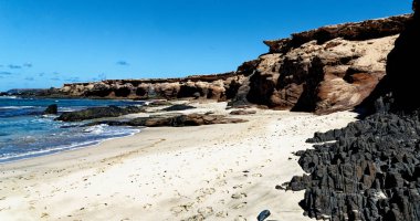 Playa de los Ojos - Los Ojos Plajı - El Puerto de la Cruz, Peninsula Jandia, Fuerteventura, Kanarya Adaları, İspanya - 21.09.2023