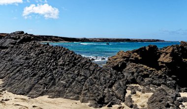 Playa de los Ojos - Los Ojos Plajı - El Puerto de la Cruz, Peninsula Jandia, Fuerteventura, Kanarya Adaları, İspanya - 21.09.2023