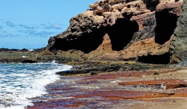 Playa de los Ojos - Los Ojos Plajı - El Puerto de la Cruz, Peninsula Jandia, Fuerteventura, Kanarya Adaları, İspanya - 21.09.2023