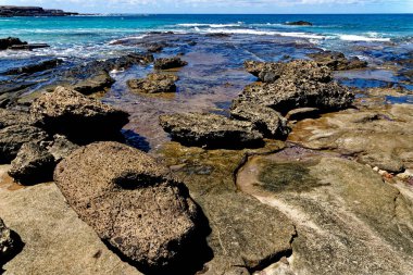 Playa de los Ojos - Los Ojos Plajı - El Puerto de la Cruz, Peninsula Jandia, Fuerteventura, Kanarya Adaları, İspanya - 21.09.2023