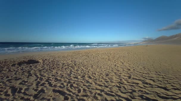 Destino Viagem Paisagem Litoral Sudoeste Playa Cofete Península Jandia Fuerteventura — Vídeo de Stock