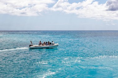 Islote de Lobos 'a yelken gezisi. Lobos Adası - Fuerteventura, Kanarya Adaları, İspanya - 24.09.2023