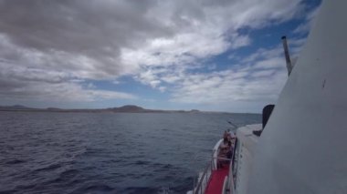 Islote de Lobos 'a yelken gezisi. Lobos Adası - Fuerteventura, Kanarya Adaları, İspanya - 24.09.2023