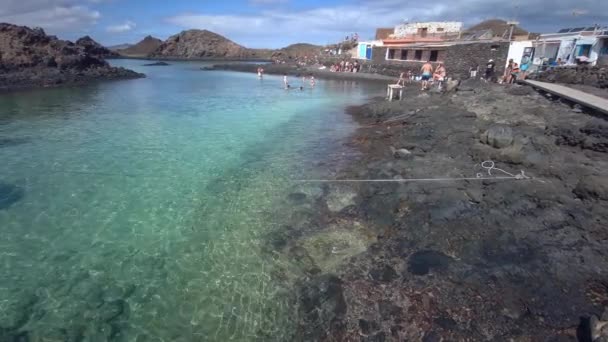Islote Lobos Vulkanikus Tájképe Lobos Sziget Fuerteventura Kanári Szigetek Spanyolország — Stock videók