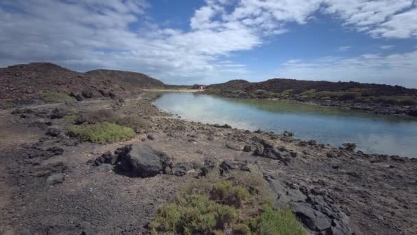 Paesaggio Vulcanico Dell Islote Lobos Isola Lobos Fuerteventura Isole Canarie — Video Stock