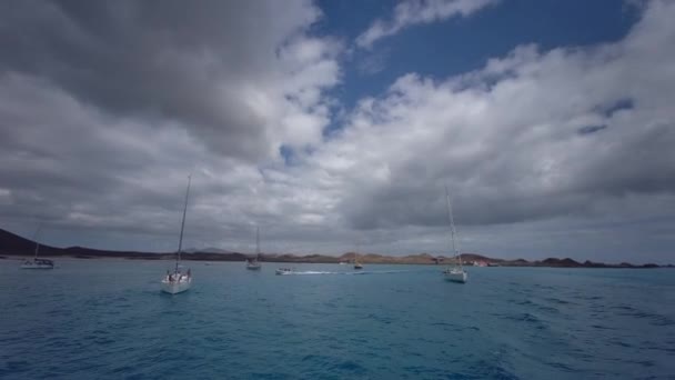 Viaggio Barca All Islote Lobos Isola Lobos Fuerteventura Isole Canarie — Video Stock