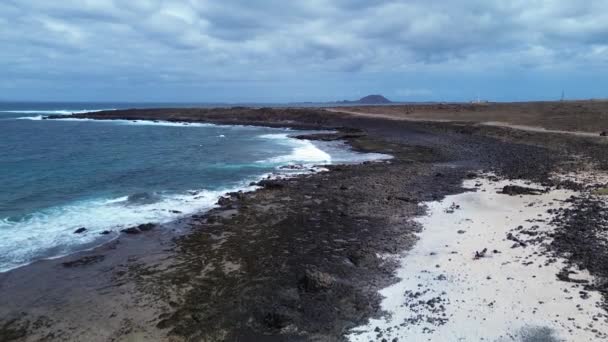 Vista Aérea Playa Del Mejillon Playa Del Bajo Burra Chamada — Vídeo de Stock
