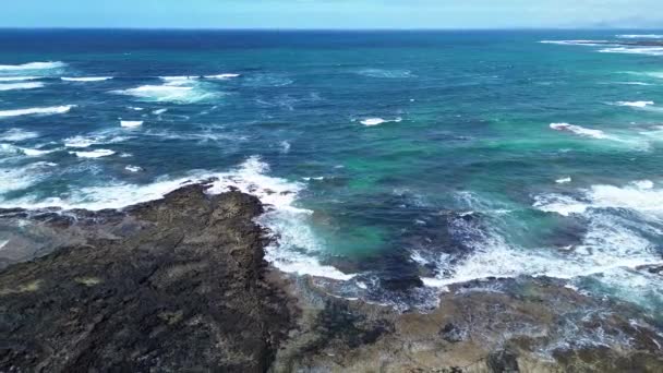 Vista Aérea Las Piscinas Marea Natural Playa Los Charcos Piscinas — Vídeos de Stock