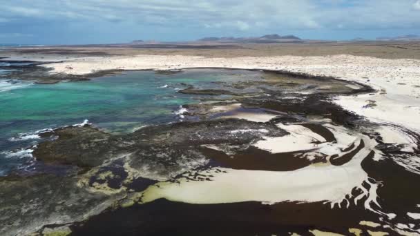 Vista Aérea Las Piscinas Marea Natural Playa Los Charcos Piscinas — Vídeo de stock