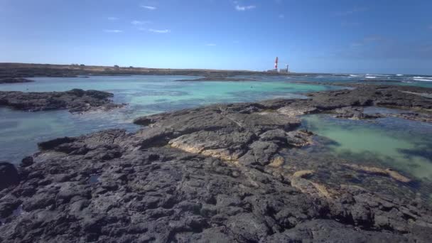 Piscinas Naturales Playa Los Charcos Faro Toston Piscinas Naturales Playa — Vídeos de Stock