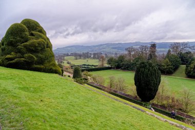 Garden view - Famous Powis Castle and Garden, near Welshpool - 7th of January 2024 - Powis Castle and Garden, Wales, United Kingdom clipart