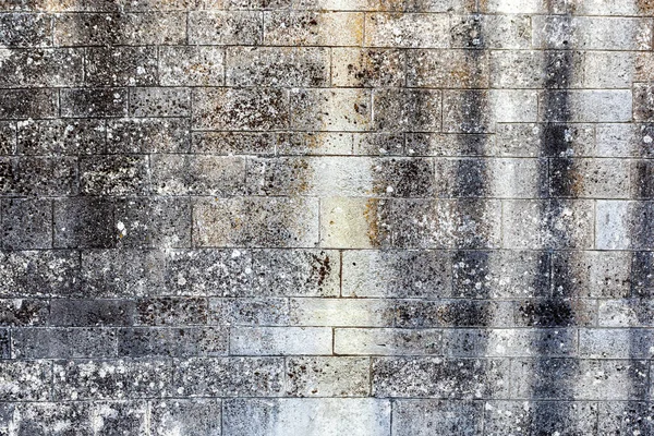 Stará Ošlehaná Zeď Šedých Cihel — Stock fotografie