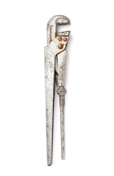 Beyaz Arkaplanda Izole Edilmiş Eski Boru Anahtarı Stok Fotoğraf
