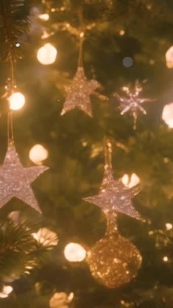 Animação Fundo Natal Abstrata Vertical Com Partículas Brilhantes Para Seu — Vídeo de Stock