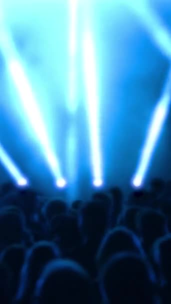 Junge Leute Zelebrieren Ein Konzert Fans Springen Auf Und Heben — Stockvideo