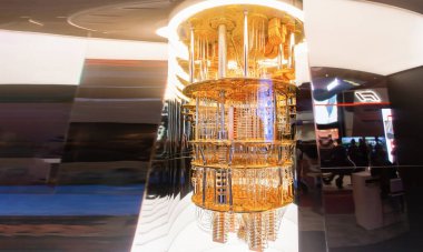 LAS VEGAS, NEVADA - JANUARY 7, 2020: IBM Q System One Quantum Computer at the Consumer Electronic Show CES 2020
